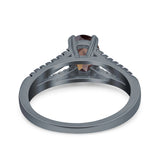 Oval Natural Stone Split Shank Ring