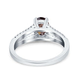 Oval Natural Stone Split Shank Ring