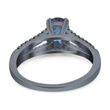 Oval Natural Stone Split Shank Ring