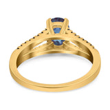 Oval Natural Stone Split Shank Ring