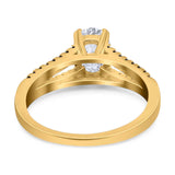 Oval Natural Stone Split Shank Ring