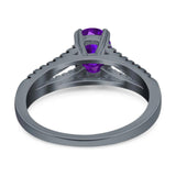 Oval Natural Stone Split Shank Ring