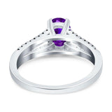 Oval Natural Stone Split Shank Ring