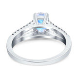 Oval Natural Stone Split Shank Ring