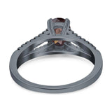 Oval Natural Stone Split Shank Ring