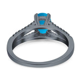 Oval Natural Stone Split Shank Ring