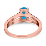 Oval Natural Stone Split Shank Ring