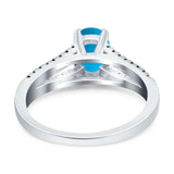 Oval Natural Stone Split Shank Ring