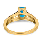 Oval Natural Stone Split Shank Ring