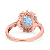 Art Deco Oval Natural Stone Floral Ring