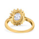 Art Deco Oval Natural Stone Floral Ring