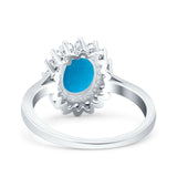 Art Deco Oval Natural Stone Floral Ring