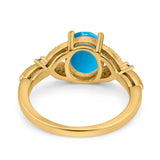 Oval Natural Stone Leaf Design Beaded Ring