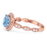 Round Natural Stone Halo Ring