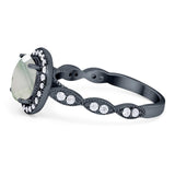 Round Natural Stone Halo Ring