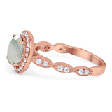 Round Natural Stone Halo Ring