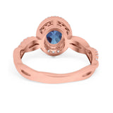 Oval Natural Stone Split Shank Twisted Ring