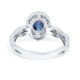 Oval Natural Stone Split Shank Twisted Ring