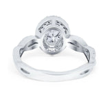 Oval Natural Stone Split Shank Twisted Ring