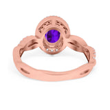 Oval Natural Stone Split Shank Twisted Ring