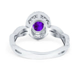 Oval Natural Stone Split Shank Twisted Ring