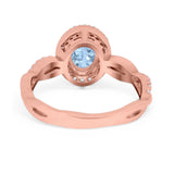 Oval Natural Stone Split Shank Twisted Ring