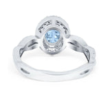 Oval Natural Stone Split Shank Twisted Ring