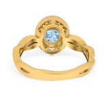 Oval Natural Stone Split Shank Twisted Ring