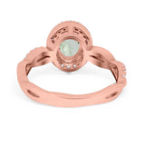 Oval Natural Stone Split Shank Twisted Ring