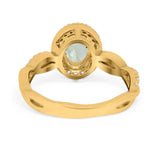 Oval Natural Stone Split Shank Twisted Ring