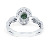 Oval Natural Stone Split Shank Twisted Ring