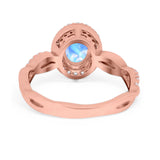 Oval Natural Stone Split Shank Twisted Ring