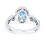 Oval Natural Stone Split Shank Twisted Ring