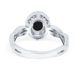 Oval Natural Stone Split Shank Twisted Ring