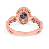 Oval Natural Stone Split Shank Twisted Ring