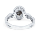 Oval Natural Stone Split Shank Twisted Ring