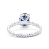 Oval Natural Stone Braided Twisted Ring