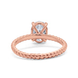 Oval Natural Stone Braided Twisted Ring