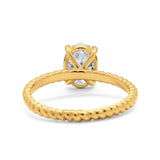 Oval Natural Stone Braided Twisted Ring