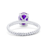 Oval Natural Stone Braided Twisted Ring