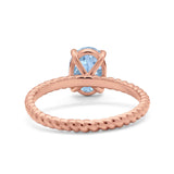 Oval Natural Stone Braided Twisted Ring