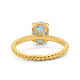 Oval Natural Stone Braided Twisted Ring