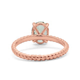 Oval Natural Stone Braided Twisted Ring