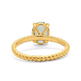 Oval Natural Stone Braided Twisted Ring