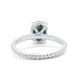 Oval Natural Stone Braided Twisted Ring