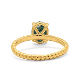 Oval Natural Stone Braided Twisted Ring