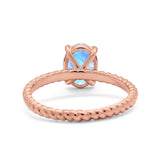 Oval Natural Stone Braided Twisted Ring