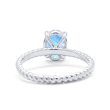 Oval Natural Stone Braided Twisted Ring