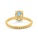 Oval Natural Stone Braided Twisted Ring