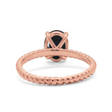 Oval Natural Stone Braided Twisted Ring